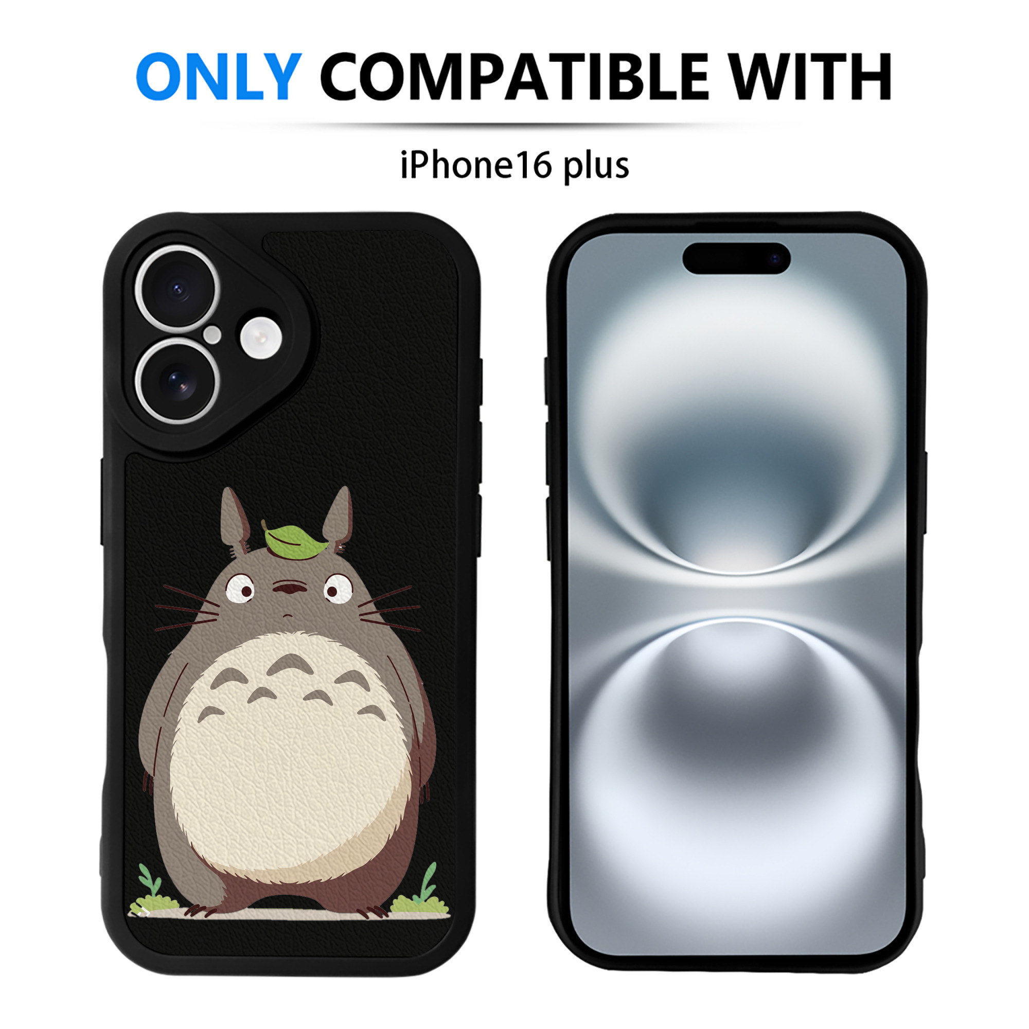 （画像用） となりのトトロ 草壁メイ 草壁サツキ My Neighbor Totoro Satsuki Kusakabe Mei Kusakabe 【iPhone 16シリーズ対応】シリコンスマホケース（レザー調） 材質：シリコン